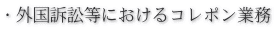・外国訴訟等におけるコレポン業務